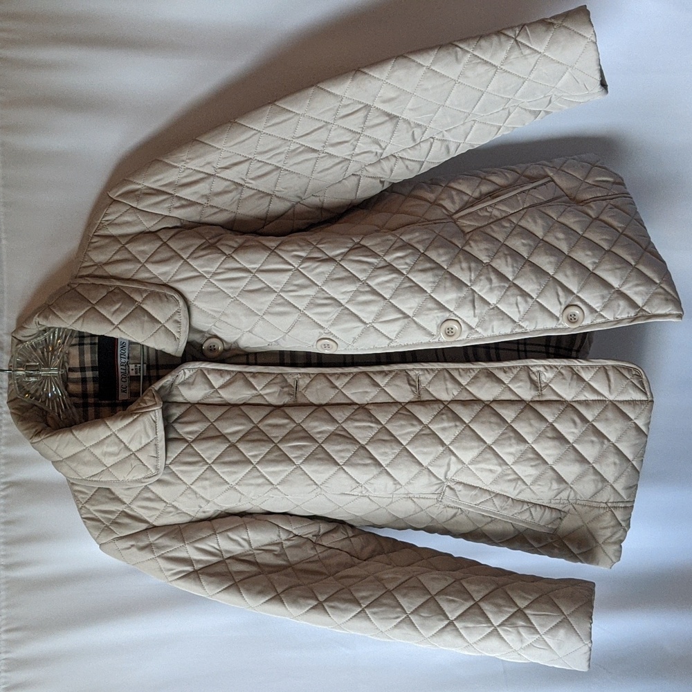 Tan Quilted Puffer Jacket with Classic Design